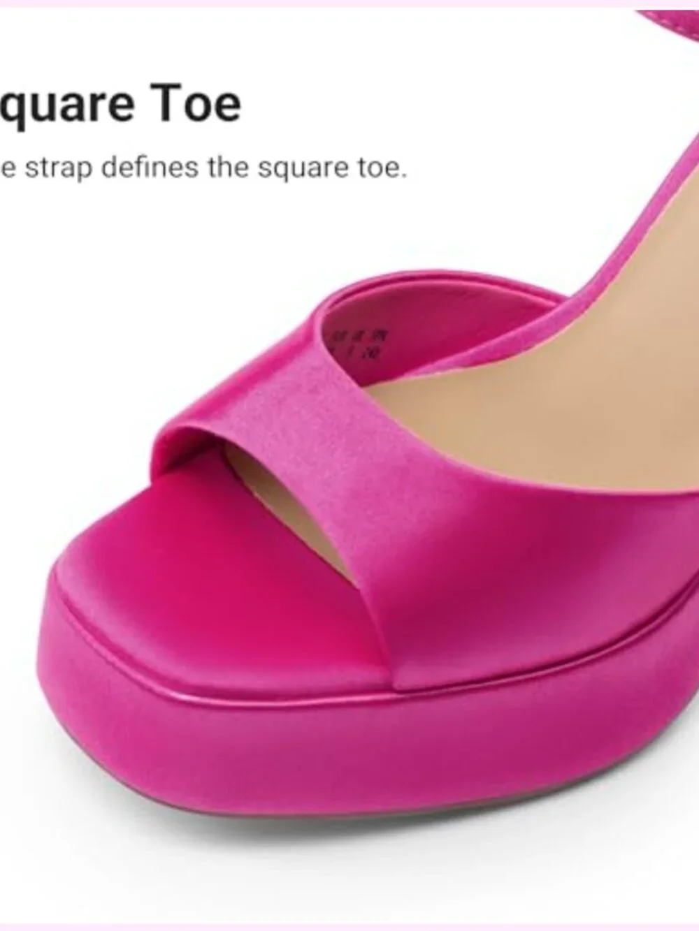 Square Toe Chunky Platform Heels Ankle Strap Sandals 4.5